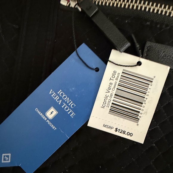 Vera Bradley Iconic Black Quilted Tote - Picture 2 of 4